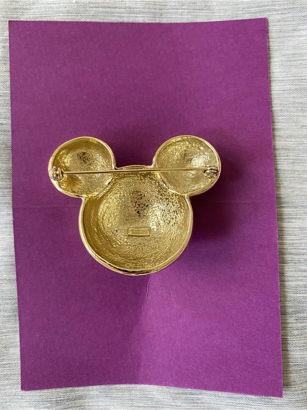 Vintage Disney Gold Tone Mickey Mouse Pin/ Brooch - Picture 2 of 5
